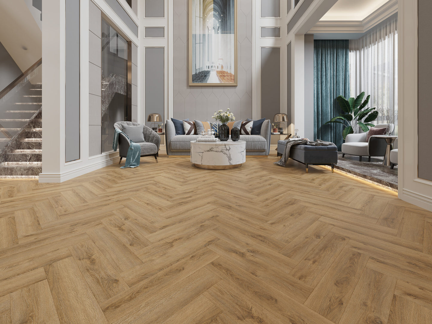 RUSTIC OAK DRYBACK HERRINGBONE